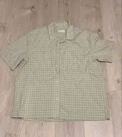 ZARA MEN グリーンチェック柄 半袖シャツ XLサイズ