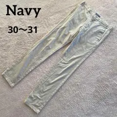 ネイビー　navy メンズチノパン　ストレート　30〜31 グレー　S〜M