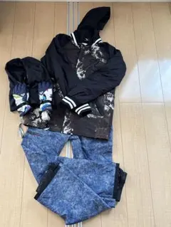 「くぅ様専用」スノーボードウェアセット（女性用）　手袋、 フード付き