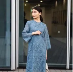 Demi-Luxe BEAMS レースワンピース 水色 結婚式 入学式 撮影用