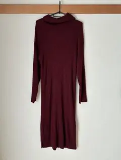 リブ編み タートルネック ニット