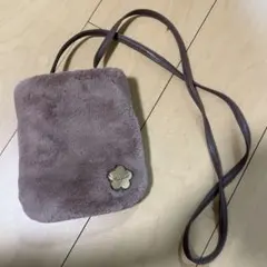 ファーショルダーバッグ ブラウン 花柄