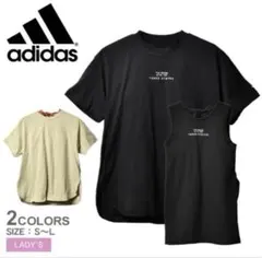 アディダス セット半袖Tシャツ レイヤードTシャツ レディース ブラック 黒
