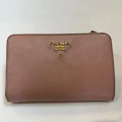 PRADA ピンク 三つ折り財布 サフィアーノレザー PRADA（プラダ） 中古 三折財布小銭入付き レディース ブランド