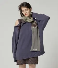 エンブレム付き ショルダーボタンニットプルオーバー TINA：JOJUN