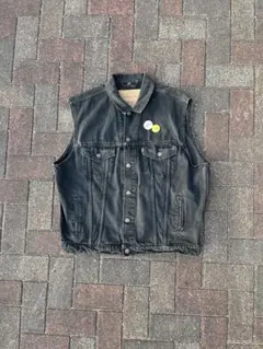 90s 80s Levi's ブラック デニムベスト ユーロ　USA