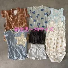 【9点まとめ売り】新生児〜50.60.70 サイズ　甚平　ベビー服 ロンパースのサムネイル