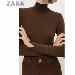 ZARAザラ XL ブラウン ハイネックニット タートルネックセーター