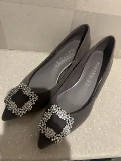 超美品　ルタロン　LE TALON 4.5cmVカットビジューパンプス　22