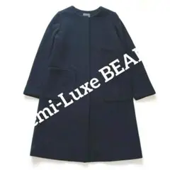 デミルクス ビームス　ノーカラー　コート ウール 日本製　M シンプル　冠婚葬祭