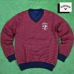 Callaway/キャロウェイ 防風Ｖネックセーター【レッド/LL】美品！