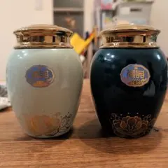 中国茶器 青白 陶器 2個セット