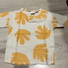 ZARA クリーム色オレンジ葉柄 Tシャツ 98cm