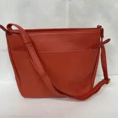 未使用級 中澤鞄 ショルダーバッグ レザー オレンジ色 日本製