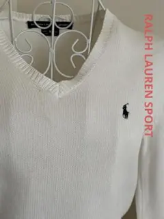RALPH LAUREN SPORTホワイト Vネック セーター