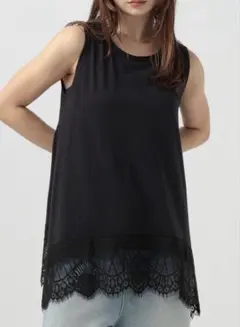 ベイフロー　レースヘムノースリーブTシャツ