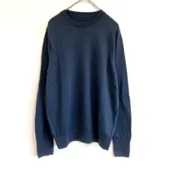 ◉無印良品　クルーネックニット　ブルーグレー　ウール100%　長袖　L