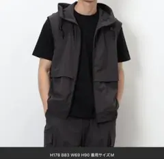 COMME CA ISM フード付きベスト L ダークグレー