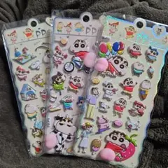 ぷにぷにおしりシール3枚セット　クレヨンしんちゃん　桃シール　ステッカー