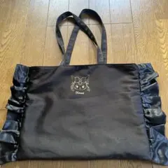 クロミちゃんフリル付き黒トートバッグ