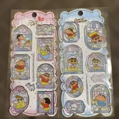 ステンドグラス風シール　クレヨンしんちゃん　2シートセット
