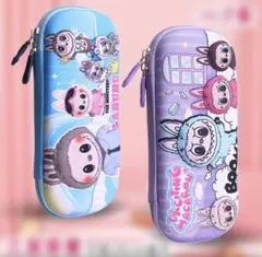 ラブブ！三層、防水，超軽3Dキャラクターイラスト付き大容量ペンケース（ブルー）