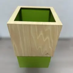 ヤマト工芸木製 ダストボックス ゴミ箱 黄緑のサムネイル