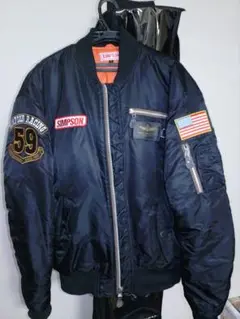 SIMPSON ネイビー MA-1ジャケット LW SIMPSON シンプソン ジャケット ma-1 - メルカリ