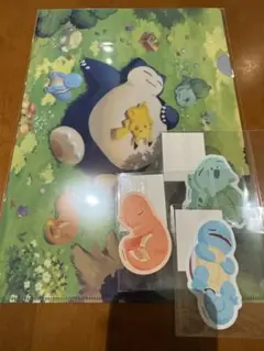 ポケモンスリープ　フシギダネ　ヒトカゲ　ゼニガメ　クリアファイル　ステッカーのサムネイル