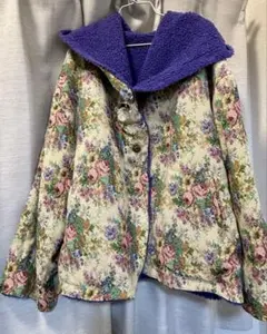 jouetie ゴブラン ボア リバーシブル ブルゾン アイボリー