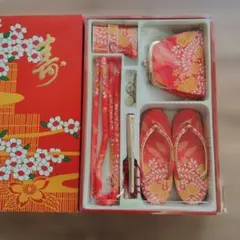 七五三 朱赤色 花柄セット