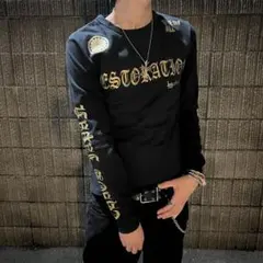 archive Y2K ロンT お兄系 英字プリント swag 光沢プリント