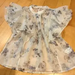 グレイル　花柄シフォンブラウス 半袖 フレア袖