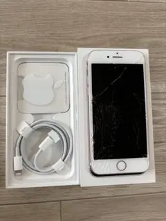 iPhone 7 128GB ローズゴールド画面ひび割れ