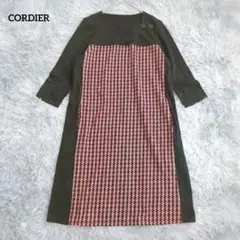 CORDIER コルディア 幾何学柄ドッキングワンピース 42/XL ワールド