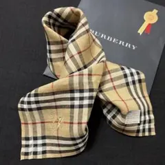 バーバリーハンカチスカーフ　ヴィンテージ 王道ノバチェック✖️希少麻100% 新品
