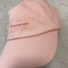 美品⭐︎Champion ピンクキャップ　帽子　キャンプ