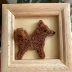 羊毛フェルト 犬の小さなアート作品　ハンドメイド　柴犬