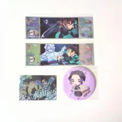 鬼滅の刃 胡蝶しのぶ 竈門炭治郎 缶バッジ ロングステッカー セット