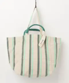 beej＊2WAY―ストライプ刺繍トートバッグ