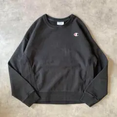 チャンピオン リバースウィーブ スウェット キッズ 160cm 目あり 古着 黒