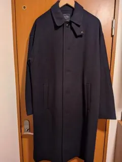 RAGEBLUE　ウーリーテック　ドレープステンカラーコート　ブラック