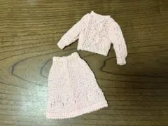 リカちゃん人形サイズ？のピンクニットセットアップ(ハンドメイド)