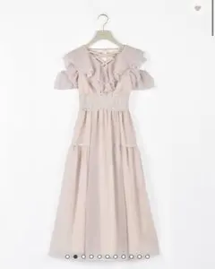 An MILLE アンミール ギンガムフリルオフショルワンピース ピンク