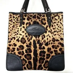 【美品】Dolce & Gabbana ヒョウ柄トートバッグ