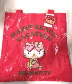 新品★タグ付★ハローキティ★日焼けキティ★A4トートバッグ★ピンク★サンリオ