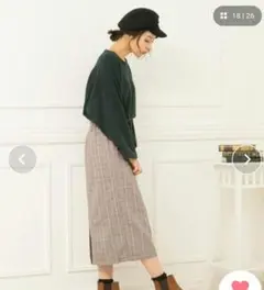 神戸レタス　タイトスカート　選べる2type裏起毛ミディ丈スカート