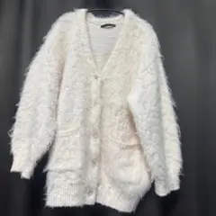 Heather ニット カーディガン ピンク ロング丈