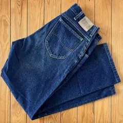 【今だけ大特価・美品】80s リー ストレートデニム ジーンズ 濃紺 革パッチ