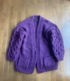 green label relaxing カーディガン　パープル ペルー産